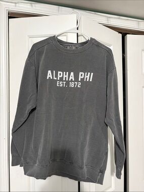 Alpha Phi Comfort Colors Gray Crewneck Sweatshirt